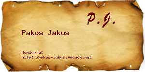 Pakos Jakus névjegykártya